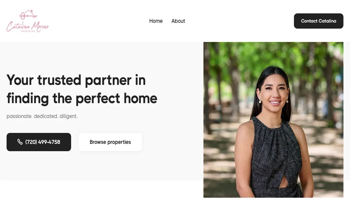 Catalina Moreno Properties website desktop
