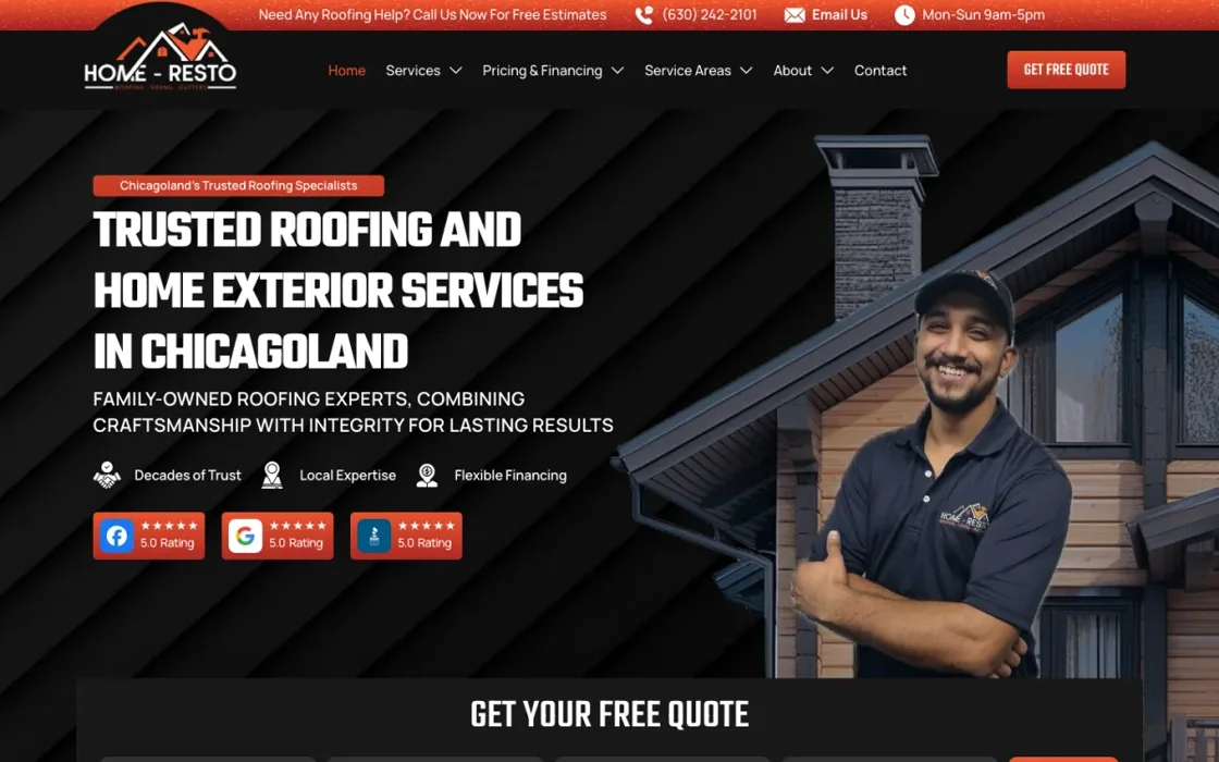 Home-Resto website desktop