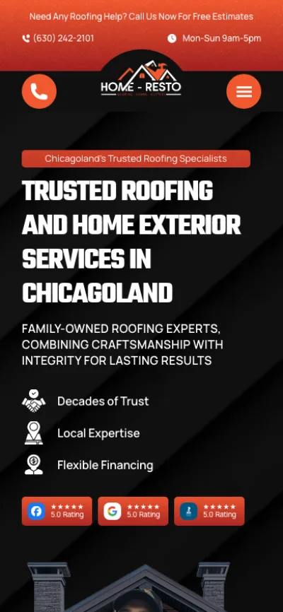 Home-Resto website mobile