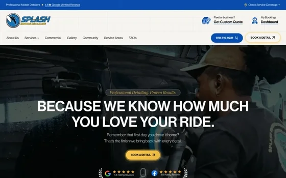 Splash Mobile Detailing website